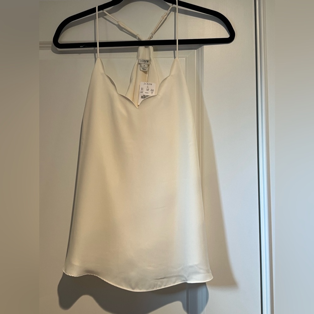 NWT JCrew fully lined tank. Off white. Size 8